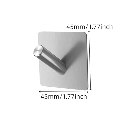 4 Pack Adhesive Towel Hooks Anti-Skid Heavy Duty Towel Hanger Waterproof Stainless Steel Stick on Shower No Drill Hooks for Hanging-Bathroom and Kitchen