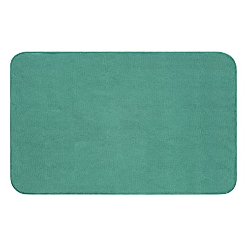 American Soft Linen 21x32 Fluffy Foamed Slip Reducer Bath Rug, Machine Washable Area Bath Mat Rugs for Bathroom, Colonial Blue - color: Teal, style: 21x32" Fluffy Foamed Bath Mat