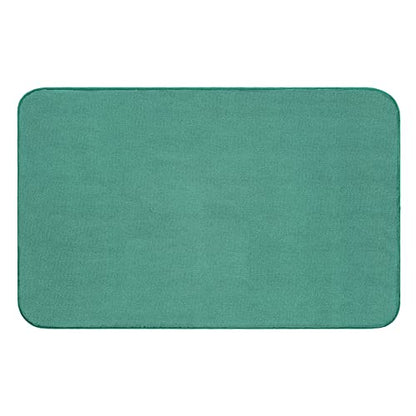 American Soft Linen 21x32 Fluffy Foamed Slip Reducer Bath Rug, Machine Washable Area Bath Mat Rugs for Bathroom, Colonial Blue - color: Teal, style: 21x32" Fluffy Foamed Bath Mat