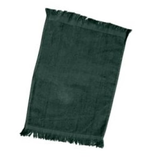Set of 12 Premium Fringed Velour Fingertip Towels (Hunter Green) - Pack of 12 | 100% Cotton | 11" x 18" Soft Velour with Classic Fringe | Ideal for Guest Bathrooms, Events, Embroidery & Spa Use - color: Hunter Green