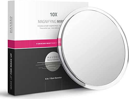 6" Magnifying Makeup Mirror with 3 Strong Suction Cups,Portable Travel(10X) - color: 10x