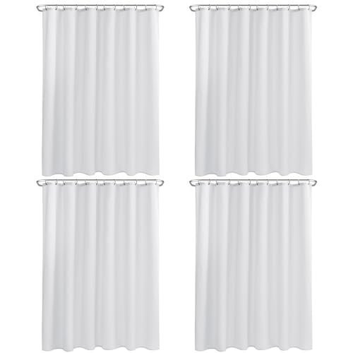 Nasitos Fabric Shower Curtain Liners with Magnets 2 Pack 70X72 Inch White | Washable & Water Resistant Lighweight Cloth Shower Liner for Bathroom, Soft Hotel Quality, Standard Size - color: White, size: 70"W x 72"L (Pack of 4)