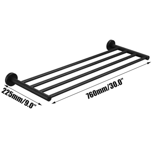 30 Inch Bathroom Towel Rack, Hotel Style Towel Racks for Bathroom Wall Mounted, Modern Towel Bar Rack, 2-Tier Towel Shelves, Black - color: Black, size: 30 Inches