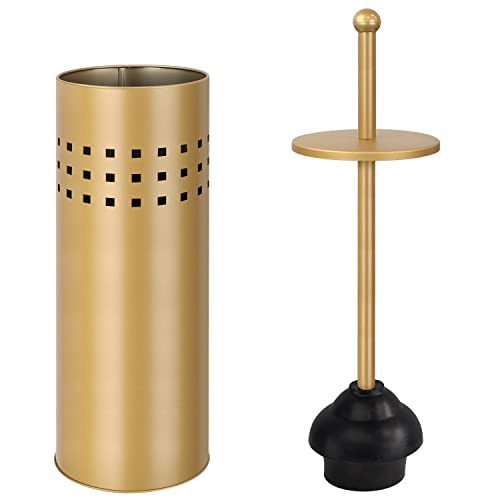 Blue Donuts Toilet Plunger with Holder for Bathroom, Multi Drain Suitable Also for Bathtubs, Quick Dry, Gold - color: Gold