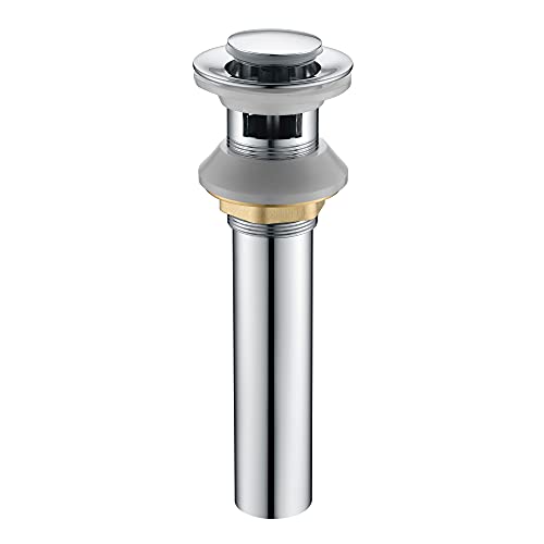 SUMERAIN Vessel Sink Drain for Bathroom, Pop-up Drain with Overflow | Durable Brass Construction, Chrome Finish, Tool-Free Installation - size: S7306C