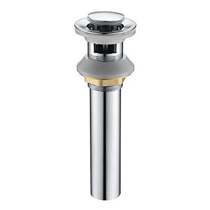 SUMERAIN Vessel Sink Drain for Bathroom, Pop-up Drain with Overflow | Durable Brass Construction, Chrome Finish, Tool-Free Installation - size: S7306C