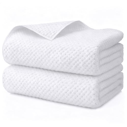 HOMEXCEL Bath Sheets 2PK, 35x70 in, Absorbent&Soft, Extra Large Bath Towel | Lightweight and Quick Drying Microfiber Towels for Bathroom, Yoga, SPA, Fitness, White - color: White, size: 35 x 70 Inch
