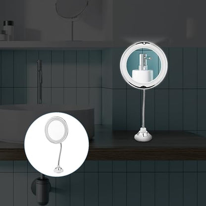 ARTIBETTER 10x Magnifying Makeup Mirror with LED Light and Strong Suction Cup, 8-inch Bathroom Vanity Mirror for Personal Care and Cosmetics Application