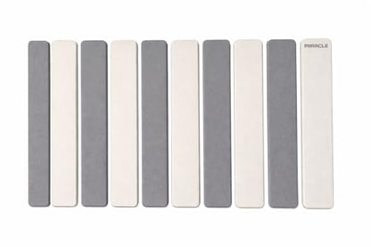 MIRACLE Foldable Stone Bath Mat 23.6 x 15.4 Inch Diatomaceous Earth Shower Mat for Wet Feet Quick Dry Water Absorbing Non-Slip Compact Easy Clean Gray and White