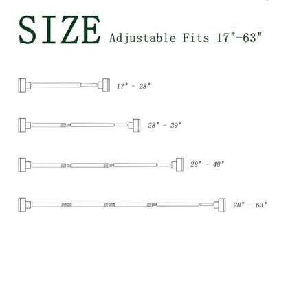 Shower Curtain Rod 32-66 Inches Never Rust Stainless Steel Thickened Spring Tension Spliceable Non-Slip No Drilling for Bathroom Window - color: Black, size: 32"- 66"