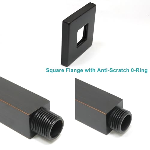 Enga Brass 6-Inch Straight Shower Arm with Flange, Oil Rubbed Bronze - color: Oil Rubbed Bronze, style: 6 Inch