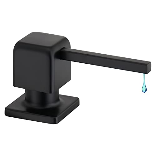 CREA Soap Dispenser for Kitchen Sink, Kitchen Soap Dispenser Black Square Built in Sink Soap Dispenser for Bathroom with 17 OZ Bottle - color: Black, style: Square