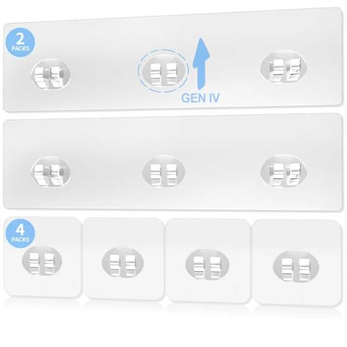Shower Caddy Adhesive Replacement, 6 PCS Strong Shower Adhesive Strips | Waterproof, No Drilling, Transparent, Hooks For Bathroom Storage, Kitchen Rack, Corner Shelf Basket and Soap Holder - color: Transparent-6 Pack