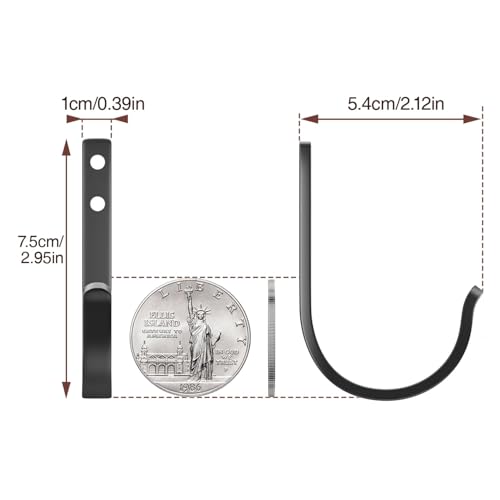 niffgaff Wall Outdoor Hooks for Hanging Coat - 22LB Screw in Metal Hanger Wall Mount, for Closet, Door, Bathrooms, Outside, for Towel, Backpack, Robe, Hat, Black 20 Pack - size: 20 Pack