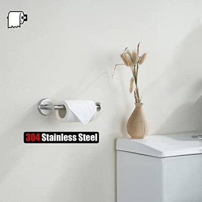 JQK Toilet Paper Holder, 5 Inch 304 Stainless Steel Thick 0.8mm Tissue Paper Dispenser for Bathroom, Hold Mega Rolls, Brushed Nickel Wall Mount, TPH120-BN - color: Brushed, size: Knob