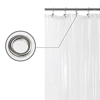 Barossa Design Narrow Shower Curtain Liner Waterproof PEVA, Clear, 36x84 | 3 Magnets, 8G Thick PEVA, Waterproof, PVC Free, 7 Metal Grommets, 36 x 84 Inch for Small Extra Long Bathroom Stall - color: 1a. Clear, size: 36"W x 84"L (Pack of 1)
