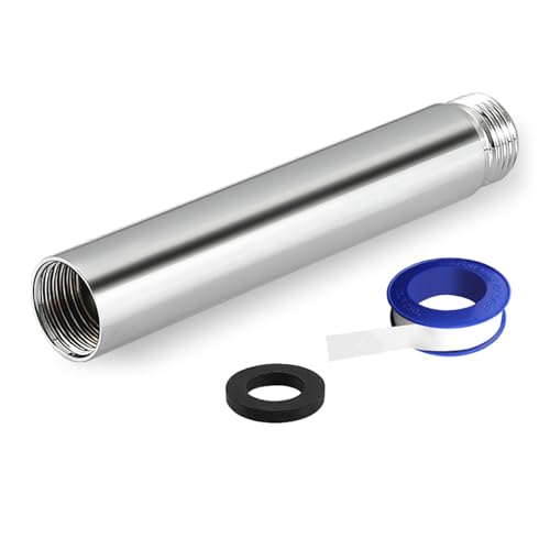 Shower Extension Arm, Solid Stainless Steel Shower Pipe Extension with Teflon Tape and Washer, For Lowering or Extending Showerhead(4 Inch, Chrome) - color: Chrome, style: 4 Inch