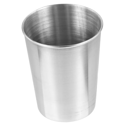 Stainless Steel Tumbler Cup Bathroom Rinse Cup for Toothbrush and Beverages Silver Drinking Cup for Home Use Easy to Clean and Stylish Design
