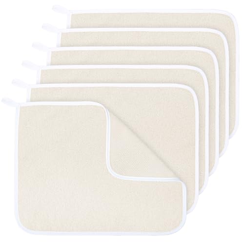 6 Pcs Nylon Exfoliating Wash Cloths Set 15.7 x 11.8 Inch | Soft Dual Sided Body Face Towels Kitchen Dish Scrubber Reusable Bath Spa Towel for Women Men Travel - color: White, size: Medium