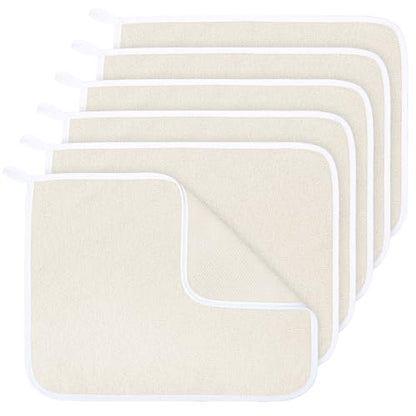 6 Pcs Nylon Exfoliating Wash Cloths Set 15.7 x 11.8 Inch | Soft Dual Sided Body Face Towels Kitchen Dish Scrubber Reusable Bath Spa Towel for Women Men Travel - color: White, size: Medium