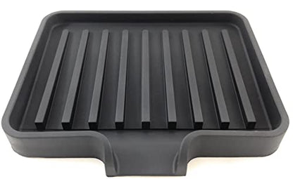Silicone Soap Dish Tray and Sponge Holder with Drain Chute, Rectangular, Kitchen and Bathroom Sink Organizer (Black, 5.2"x4" (Set of 2), 7.2 Ounces) - color: Black, size: (SM) 5.2"x4" (2pcs)