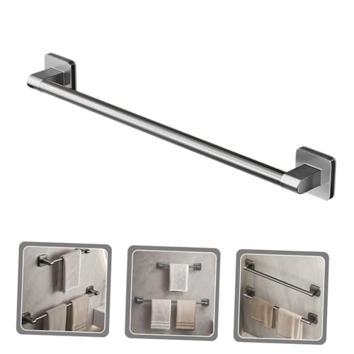 Self-Adhesive No Drill Towel Bar Wall-Mounted Bathroom Rack Heavy Duty Holder for Quick-Dry Towels Kitchen Toilet Organizer Space-Saving