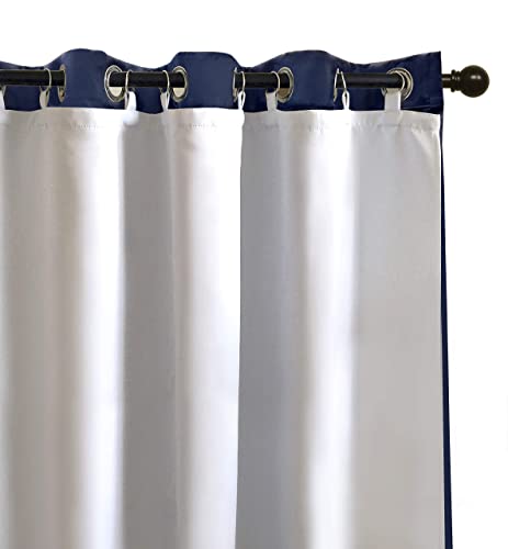 DriftAway Thermal Insulated 100 Percent Darkening Blackout Curtain Liner 2 Panels Each Liner Size 50 Inch by 92 Inch Rings Included Off White Panel - size: 50"W x 92"L (Pack of 2)