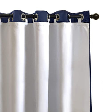 DriftAway Thermal Insulated 100 Percent Darkening Blackout Curtain Liner 2 Panels Each Liner Size 50 Inch by 92 Inch Rings Included Off White Panel - size: 50"W x 92"L (Pack of 2)