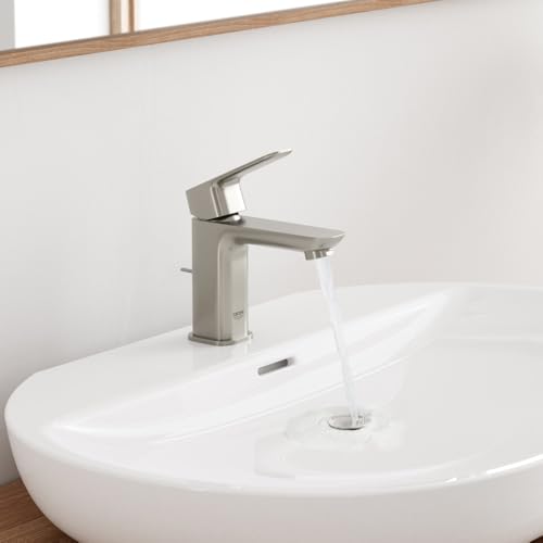 GROHE Cubeo S-Size Single-Hole Single-Handle Bathroom Faucet,Brushed Nickel - color: Brushed Nickel, size: S-Size