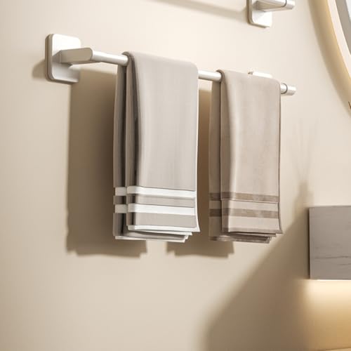 Waterproof Stick On Bathroom Towel Holder Strong Load-Bearing Towels Hanger with Adhesive Backing Wall Organiser - color: 30cm
