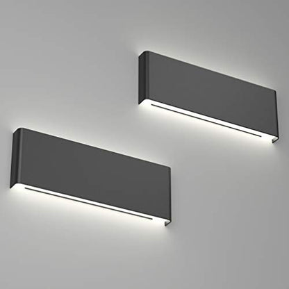 Ralbay 15.7in Wall Sconce 2-Pack Indoor Modern Light Fixtures 14W LED Up and Down Black Bathroom Wall Lighting Fixtures Natural White Light 4500K - color: Black-Natural White, size: 15.7 inch
