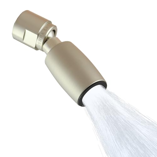 High Sierra® Classic™ Solid Metal 1.25 GPM Award Winning, Ultra Low Flow Shower Head. Patented Nozzle Never Clogs. Long Nut Hides Shower Arm Threads. Brushed Nickel Finish - color: Nickel, size: 1.25 GPM