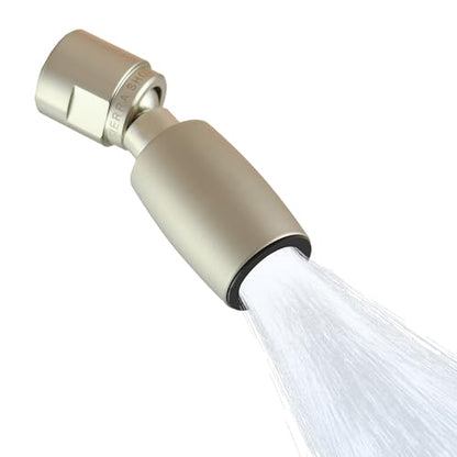 High Sierra® Classic™ Solid Metal 1.5 GPM Award Winning, Ultra Low Flow Shower Head. Patented Nozzle Never Clogs. Long Nut Hides Shower Arm Threads. Brushed Nickel Finish - color: Nickel, size: 1.5 GPM