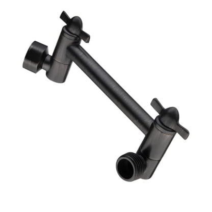 BRIGHT SHOWERS Brass Shower Arm Extender for Rain and Handheld Shower Head, 5 Inch Universal Shower Head Extension Arm, Height & Angle Adjustable, Oil-Rubbed Bronze - color: Oil Rubbed Bronze, style: 5 Inch