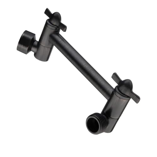 BRIGHT SHOWERS Brass Shower Arm Extender for Rain and Handheld Shower Head, 5 Inch Universal Shower Head Extension Arm, Height & Angle Adjustable, Oil-Rubbed Bronze - color: Oil Rubbed Bronze, style: 5 Inch