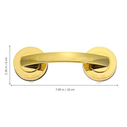 VOSAREA Golden Grab Bars for Shower, Heavy Duty Suction Cup Shower Handle, Reusable Bathroom Safety Grab Bars for Seniors and Elderly