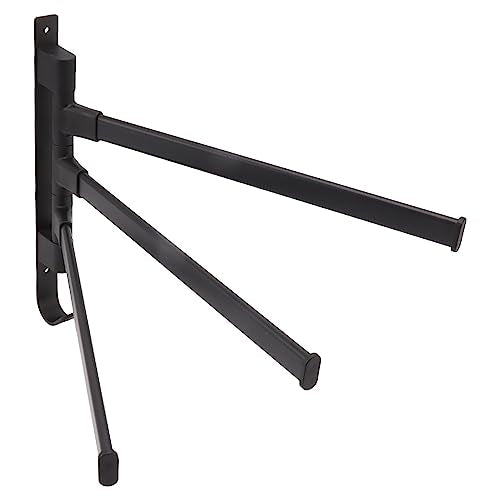 Aramox Aluminum Swivel Towel Bar, Matte Black Wall Mount Towel Hanger, 3 Arm Rotating Organizer with Bottom Hook, Space Saving Storage for Bathroom Kitchen Bedroom Hallway (3 Arms) - color: 3 Arms
