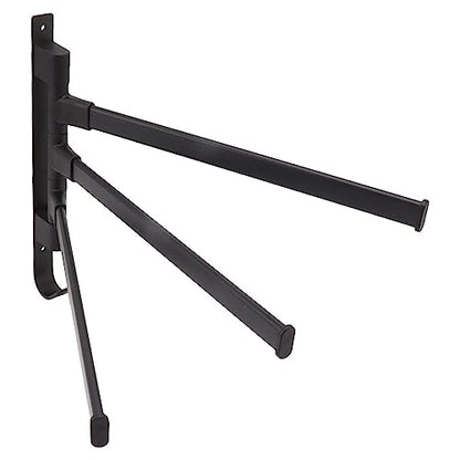 Aramox Aluminum Swivel Towel Bar, Matte Black Wall Mount Towel Hanger, 3 Arm Rotating Organizer with Bottom Hook, Space Saving Storage for Bathroom Kitchen Bedroom Hallway (3 Arms) - color: 3 Arms