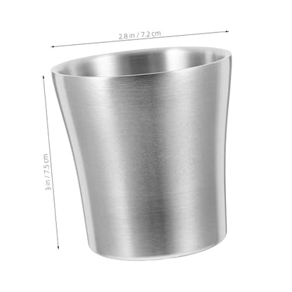Holibanna Stainless Steel Water Cup Slim Waist Design for Travel and Bathroom Use Versatile Mouth Rinse and Toothbrush Holder Lightweight Metal Tumbler with Ergonomic Grip