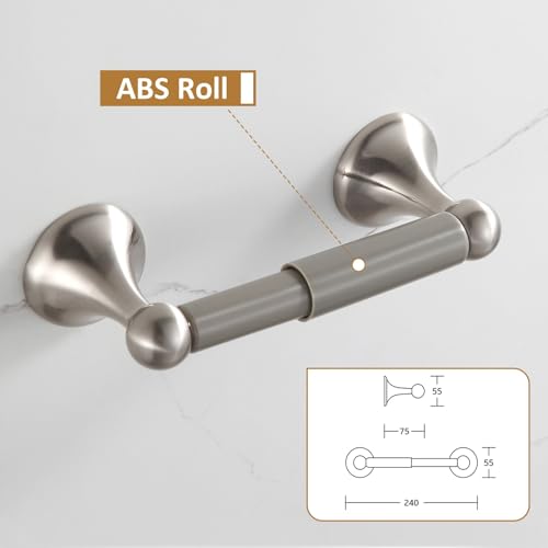 BGL Bathroom Accessories Set, Glossy Stain Nickel Expandable Towel Bar 4-Piece Bathroom Accessory Set Wall Mounted Towel Ring Robe Hook Toilet Paper Holder Towel Holder - color: Glossy Stain Nickel