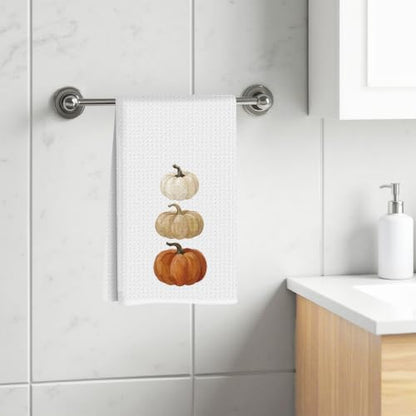 Fall Pumpkin Kitchen Towels Farmhouse Fall Bathroom Decor 1 | Autumn Thanksgiving Pumpkin Decorations, Dish Towels Hand Towel Tea Towel, Waffle Weave Microfiber, Quick Dry, Absorbent