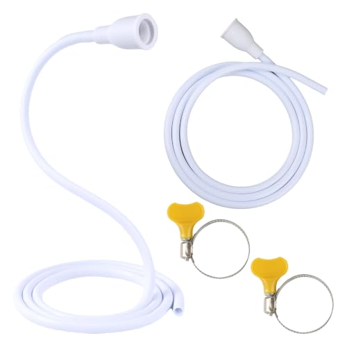 2 Pack Faucet Hose Adapter for Sink, 6.56FT Flexible PVC Water Tube Water Supply Extension with Adjustable Faucet Connector Hose Clamp for Pet Bathing, Plant Watering and Outdoor Cleaning