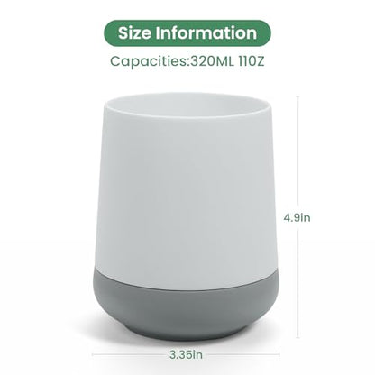 White Toothbrush Holders for bathrooms with Silicon Boot, Modern Tooth Brushing and Toothpaste Holder Cup for Bathroom Organizer (White) - color: White