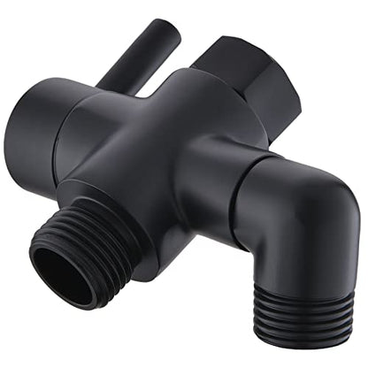 Metal Shower Diverter Valve, YDmeet 3 Way Shower Head Diverter for Handheld Showerhead and Fixed Rainfall Shower Head, Universal G1/2 Bathroom Shower System Replacement Part, Matte Black - color: Matte Black