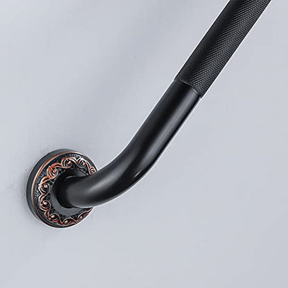 12-Inch Grab Bar Featuring Anti-Slip Handrail, Solid Brass, Oil Rubbed Bronze, Heavy-Duty Construction Armrest, Bathroom Bathtube Shower Safety Rail - color: Xn, size: 12 Inch (Pack of 1)