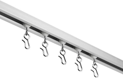 Curtain Track - Ceiling Mounted Curtain Rail for Curtains, Drapes, and Room Dividers - USA Made - Medium (16 Feet), Anodized Silver - color: Anodized Silver, size: Medium (16 Feet)