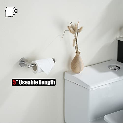 JQK Toilet Paper Holder, 5 Inch 304 Stainless Steel Thick 0.8mm Tissue Paper Dispenser for Bathroom, Hold Mega Rolls, Brushed Nickel Wall Mount, 2 Pack, TPH120-BN-P2 - color: Brushed, size: Knob(2 Pack)