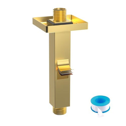 Enga Brass 6-Inch Straight Shower Arm with Flange, Brushed Gold - color: Brushed Gold, style: 6 Inch