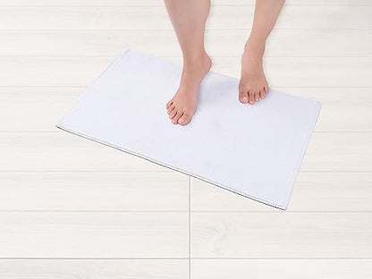 American Soft Linen Bath Rug, 17 in 24 in 100% Cotton Bath Mats Rugs for Bathroom, Slip Reducer Washable Shaggy Form Area Rugs, White Bath Rug - color: Bright White, style: 17x24" Cotton Bath Mat