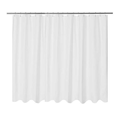 Embossed Microfiber Extra Wide Shower Curtain Liner 108 x 72 inches, Soft Fabric Shower Curtain Washable and Water Repellent,108x72, White - color: White, size: 108"W x 72"L (Pack of 1)